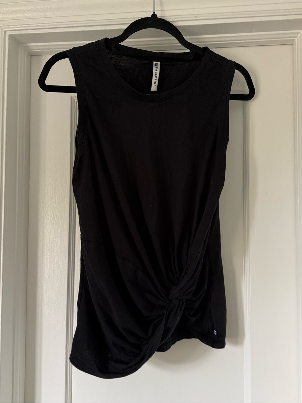 Fabletics Knot-Front Tank Top - Black